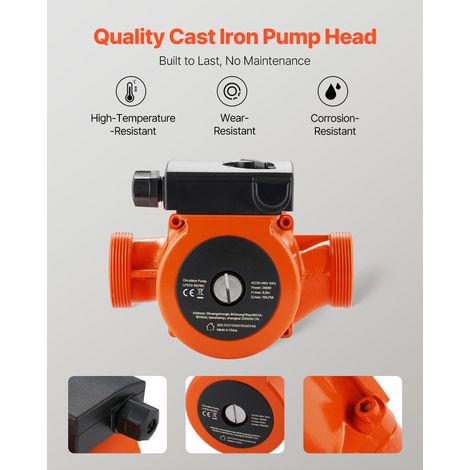 Pompe circulation chauffage fonte LPS32-8S/180 3/8 CV 220-240V 110 L/min reforestation eau chaude raccord fileté 3 vitesses silencieuse entrée sortie 2 pouces (1/5)