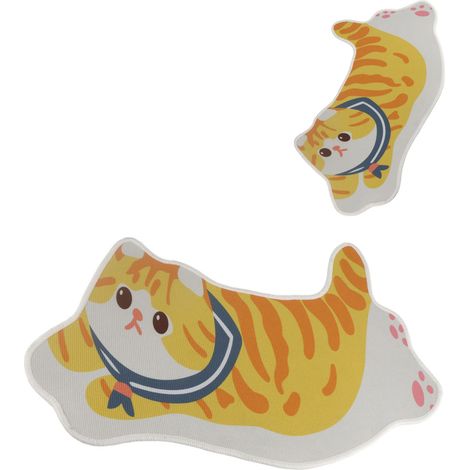 Tapis d'intérieur confortable à motif chat, grande taille, décoration pour la maison ou le bureau, chat roux, 40 x 60 cm / 15,75 x 23,62 pouces (1/5)