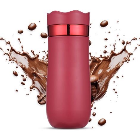 Presse café double paroi, rouge, pour camping et randonnée