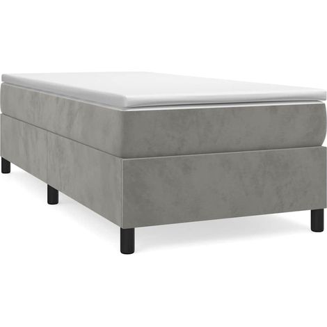 Maison Exclusive - Boxspringbettgestell Hellgrau 90x200 cm Samt (1/5)