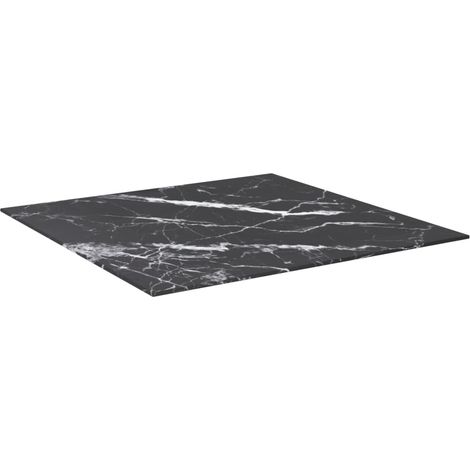 Maison Exclusive - Piano Tavolo Nero 70x70 cm 6 mm Vetro Temperato Design Marmo