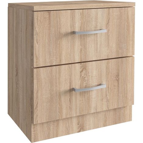 Comodino - 2 Cassetti 45X34X47H Cm - Rovere (1/5)