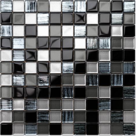 Ilcom – Mosaïque en céramique 30 x 30 cm pour salle de bain et cuisine – Résistante aux hautes températures – Facile à découper – Finition lisse (1/4)