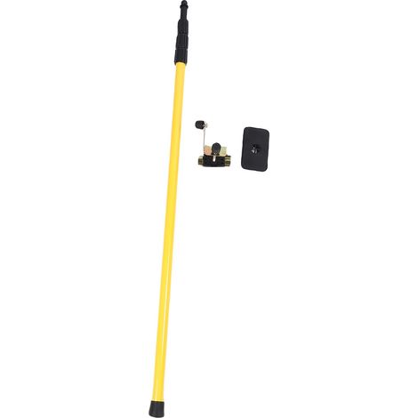 Mât de nivellement universel en fer-alliage à double interface (6mm/15.2mm) avec système de blocage rapide et plaque adaptable, longueur télescopique 300cm pour projecteurs et caméras. (1/5)