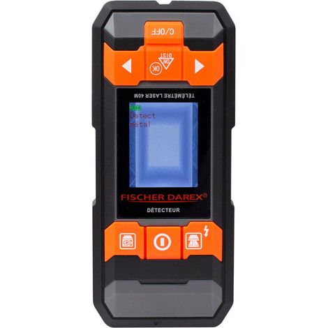Fischer Darex – Télémètre laser 40m – Détecteur de matériaux pour bois jusqu'à 38mm et métaux jusqu'à 100mm – Autonomie 5000 mesures (1/5)