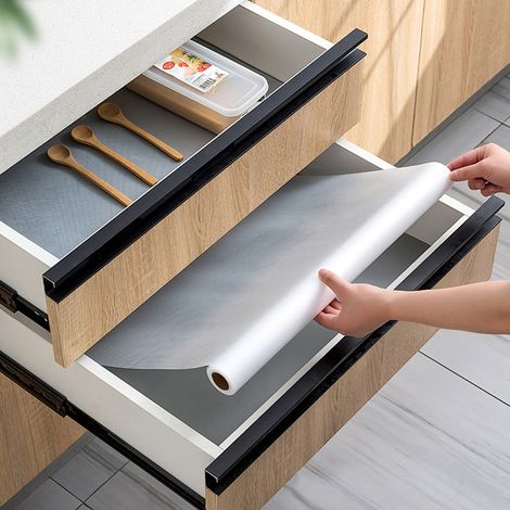 Wolketon 2x Schubladenmatte,Antirutschmatte,Schrankmatte,Zuschneidbar,EVA,Einlegeböden,Regale Schränke,wasserdicht, transparent (1/5)