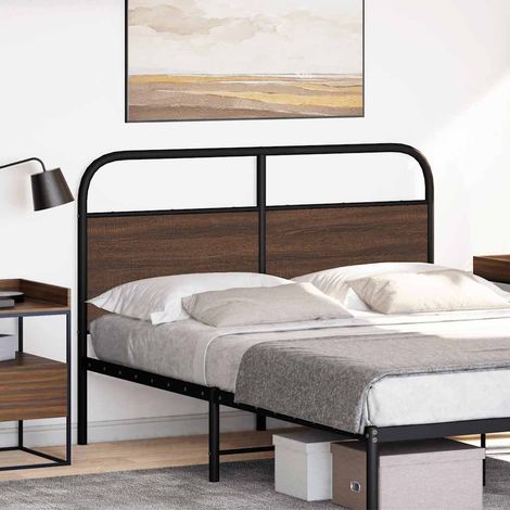 Testiera Testata del letto di Ricambio Rovere Marrone 120 cm in Acciaio e Truciolato (1/5)