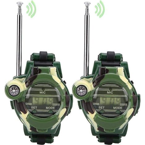 2 Pcs Talkie Walkie Jouet Pour Enfant Jeux Electroniques Simulation Montre Numrique Interphone Jeu D'imitation Pour Aventures Extrieures Camping (1/5)