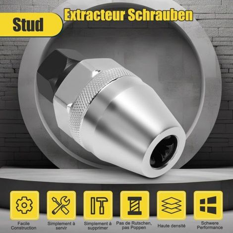 - Extracteur de goujons, extracteur de goujons cassés, extracteur de goujons excentriques, pour goujons ronds de 6 à 12 mm (1 (1/4)
