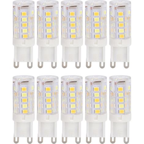 Lampe LED G9 220V, 10 pièces, ampoule LED en céramique à intensité variable, lampe de remplacement halogène pour lustre G9 3W 32LED (1/4)