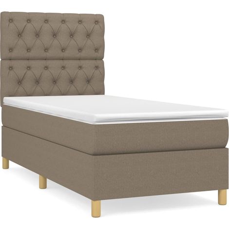 Maison Exclusive - Giroletto a Molle con Materasso Tortora 80x200 cm inTessuto