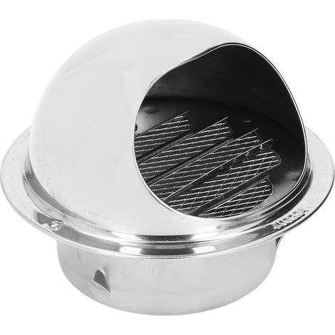 Grille de ventilation ronde en acier inoxydable épais, anti-pluie et anti-vent avec maille fine, diamètre 130mm/5.1 pouces