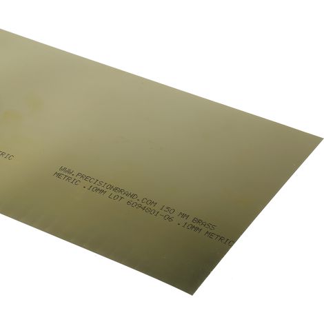 Cale en laiton, jaune, 2.5m x 0.1mm x 150mm ( Prix pour 1 )