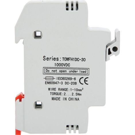 Base de support de fusible, équipement de contrôle de Distribution d'énergie à montage sur Rail DIN TOWFH1DC 1000VDC 1P10A (1/5)