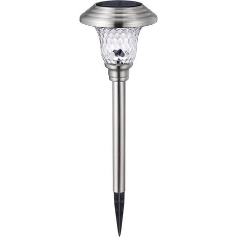 Lampe de jardin solaire d'extérieur, éclairage solaire en acier inoxydable, lumière blanche chaude, éclairage de chemin solaire étanche, éclairage de pelouse pour chalet - 1 pièce (1/5)