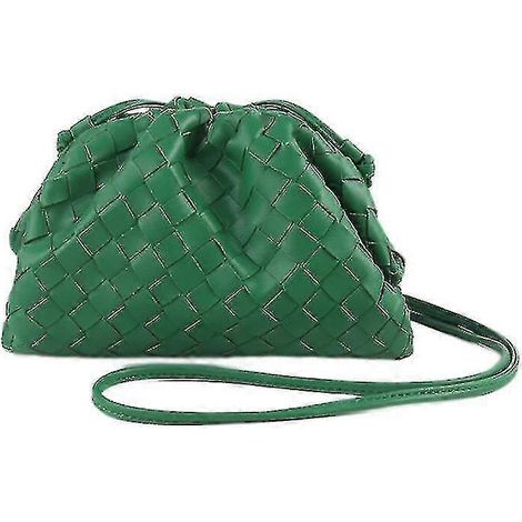 Gewebte PU-Tasche, Mini-Lederbeutel Cloud (grün)