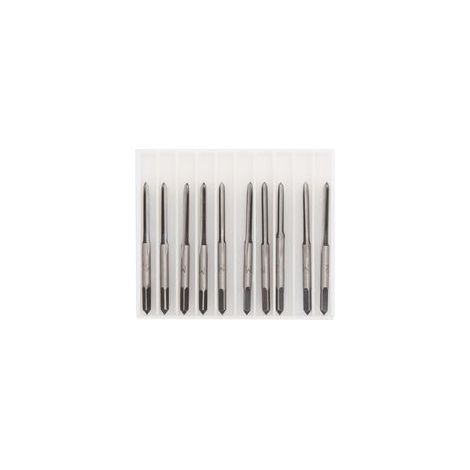Jeu de tarauds à prise conique métrique, rainures droites manuelles, outil en acier au carbone, filetage M2 10 pièces (1/5)