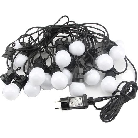 Guirlande lumineuse à boules LED, décoration extérieure, design connectable, Ampoule de lait noire, 24M 30Ampoule-a, Prise EU-a (1/2)