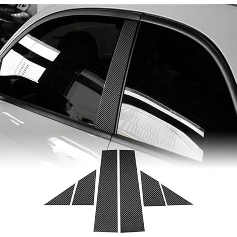 KUNGKIC Pour FIAT 500 2008-2023 Abarth 595 595C 695 2012-2023 Fibre de carbone Voiture B Colonne Couverture Voiture Fenêtre Colonne Autocollant décoratif Fenêtre A B Colonne Autocollant Décoratif (1/5)