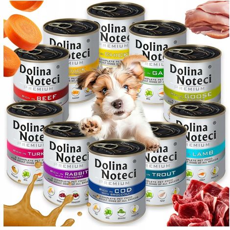 DOLINA NOTECI ALIMENTO UMIDO PER CANI PREMIUM IN LATTINA, MISTO DI GUSTI, 10 X 800G