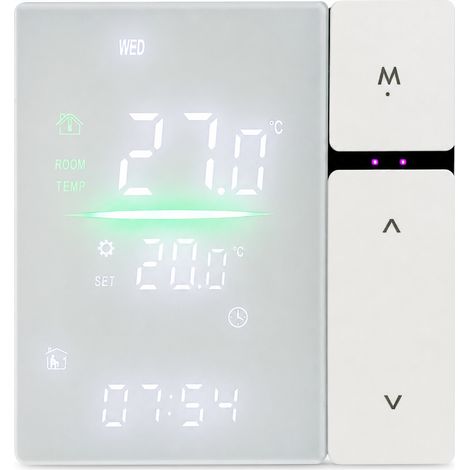 Thermostat intelligent Wi-Fi Tuya 3 A blanc pour chauffage hydraulique et chaudière, contrôle par application et voix (1/5)
