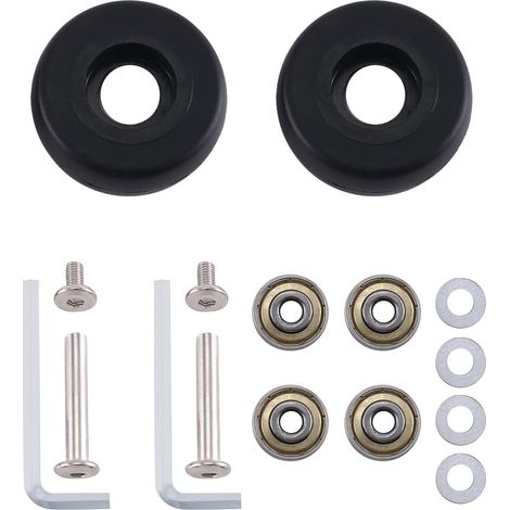 48mm x 18mm 1 Pair Luggage Suitcase Replacement Wheels Axles Deluxe Repair Luggage Replacement Wheels Black (1/5)