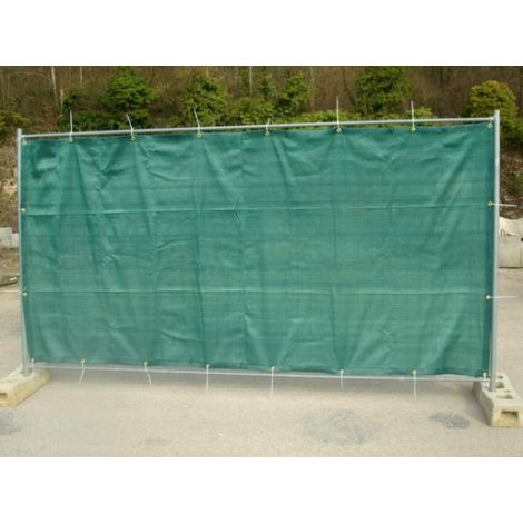 Filet de barrière de chantier 130g/m² Vert/Noir 1.76 x 3.41m Oeillets dans les coins