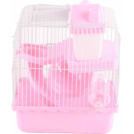 Cage à hamster à 2 niveaux, grand espace, châssis surélevé, habitat idéal pour hamsters et petits animaux de compagnie. (1/5)