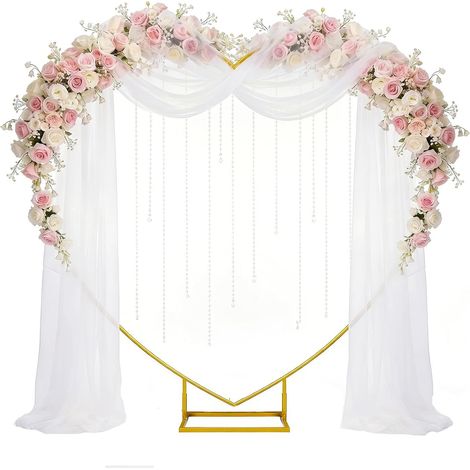 Kit d'arche de ballons en forme de cœur, arche de mariage en métal, 2.6 m, cadre de vigne pour décoration de fond de photo de mariage, d'anniversaire (1/5)