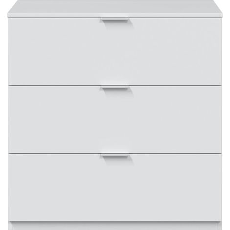 Commode 3 tiroirs  blanc 80x70x38cm (1/5)