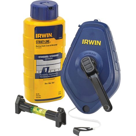Irwin Strait-Line Chalk Line and Level Set (Model STL64494LP) with Chalk Refill