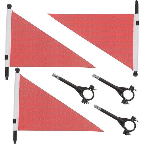 Ensemble de 6 fanions triangulaires de sécurité pour vélo enfant, décorations pour guidon de vélo 21x14 cm (1/5)