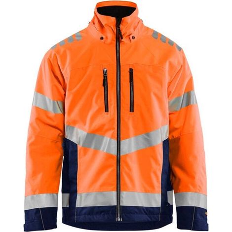 Veste de travail doublée haute visibilité 4780 - Orange fluo/Marine 4XL (1/4)