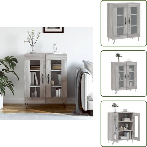 Buffet sonoma gris 69,5x34x90 cm bois d'ingénierie - Buffet - Armoire - Meuble De Rangement - Mobilier - Décoration Intérieure (1/5)