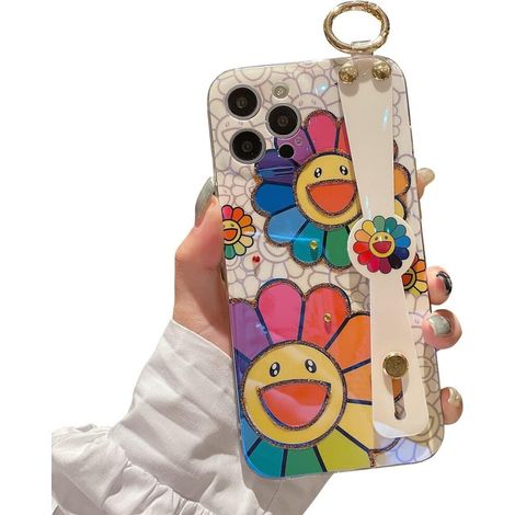 Elegante custodia per iPhone pensata per ragazze e donne, con protezione rinforzata contro le cadute per iPhone 13 Pro Max 2021 (6,7 pollici), cinturino da polso regolabile, grazioso motivo IMD, ultra (1/2)