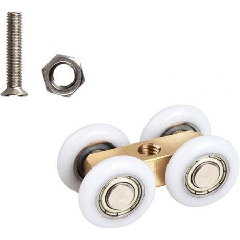 Rodillos Ulisem para mamparas de ducha, rodillos/ruedas/guías de cuatro ruedas para baño. (1/4)