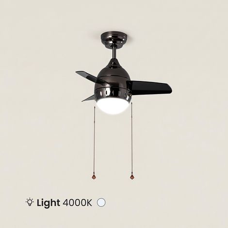 LED-Deckenventilator Schwarz 66cm Modern 4000K
