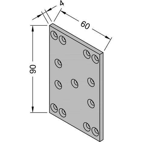 GUTMANN Schwellenhalter SH 60-1, Aluminium, 60 mm x 90 mm x 4 mm