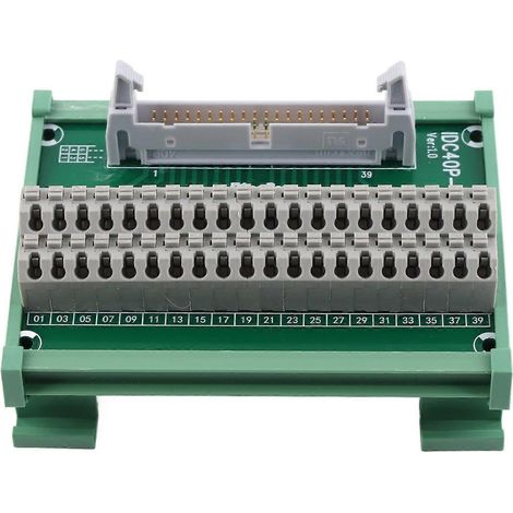 Bornier de dérivation robuste à 40 broches, sans vis, IDC40P-CK, 14-26 AWG, 0,8 A