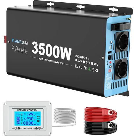Onduleur à onde sinusoïdale pure, 3500W de puissance continue, 7000W de puissance de crête, 12V 3500W 50HZ UE (1/2)