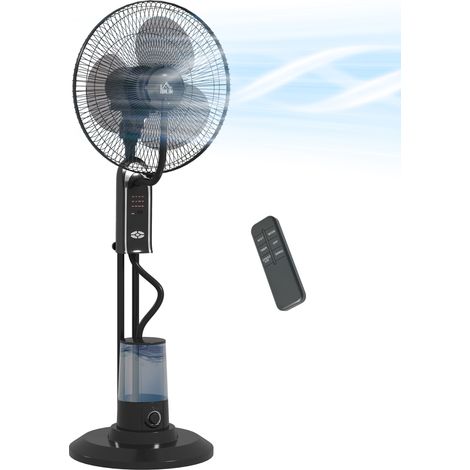 70° Oscillating Pedestal Fan with Water Mist Spray, Adjustable Mist, 3 Speeds, 3 Modes, 3.2L Tank for Home Use, 120 cm