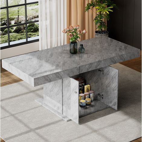 Tavolo pranzo allungabile 140 180 contenitore grigio OKMYHOME (1/5)