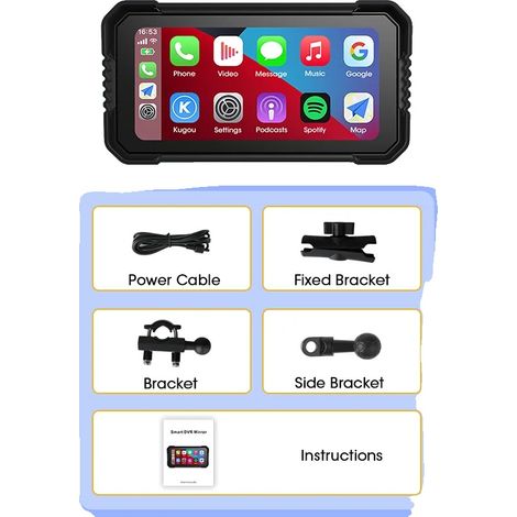 Navigateur GPS pour moto, Design étanche, Connectivité Bluetooth double, MT (1/2)