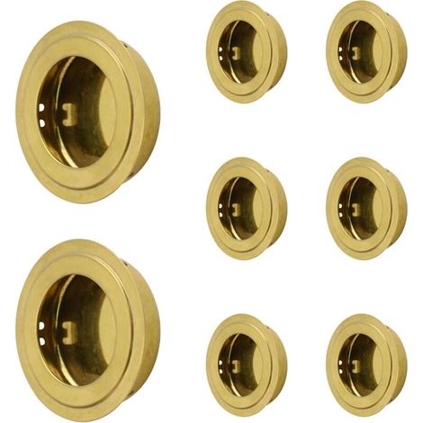 Runde, vergoldete Edelstahl-Einbaugriffe, 8er-Set, für Möbel, Schränke und Schubladen