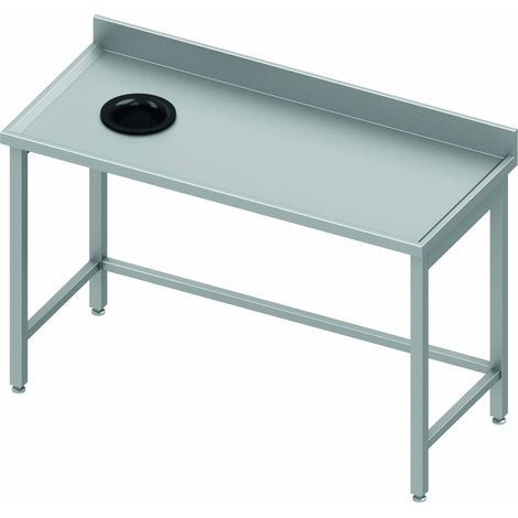 Table Inox avec Dosseret et Vide Ordure - Profondeur 700 - Stalgast - 933127080 (1/2)