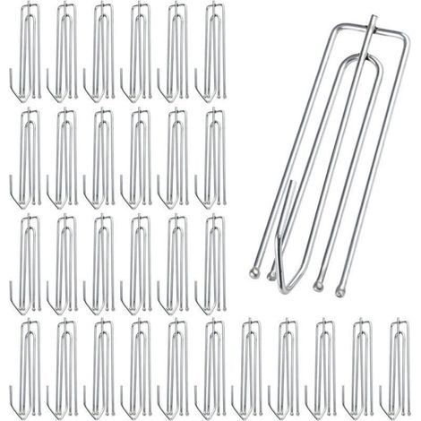 Set mit 30 Edelstahl-Duschvorhanghaken mit 4 Zinken - Metallhaken für Dusche, Fenster, Tür und Duschvorhänge (1/4)