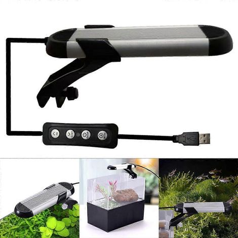 Lampe LED à pince en alliage d'aluminium pour aquariums USB, idéale pour les petits aquariums. (1/4)