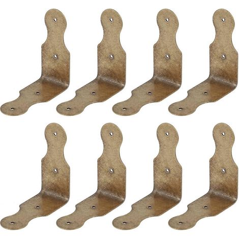 Lot de 8 protections d'angle pour étagères, coins de meubles, équerres de sécurité en laiton (1/5)