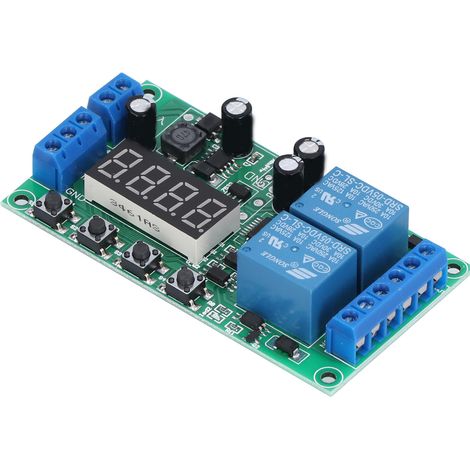 Verzögerungsrelaismodul 2-Kanal Impulstrigger Stromabschaltzyklus Timer Schaltungsschalter YF‑7 7‑30VDC (1/5)