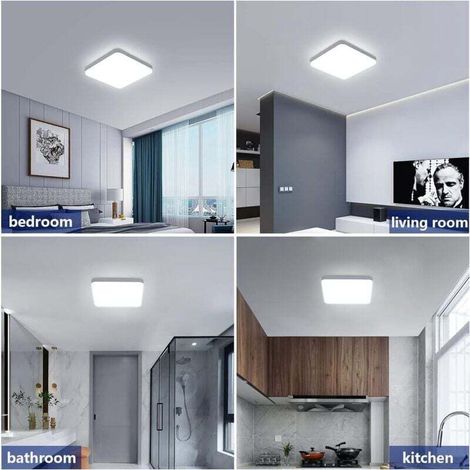 Plafonnier LED 32W UFO Panel Carré Lampes de Plafond Moderne Ultra-mince LED Lampe 3600LM Blanc Froid 6500K Facile à installer Applicable à Salle de Cuisine Salon Balcon (1/4)
